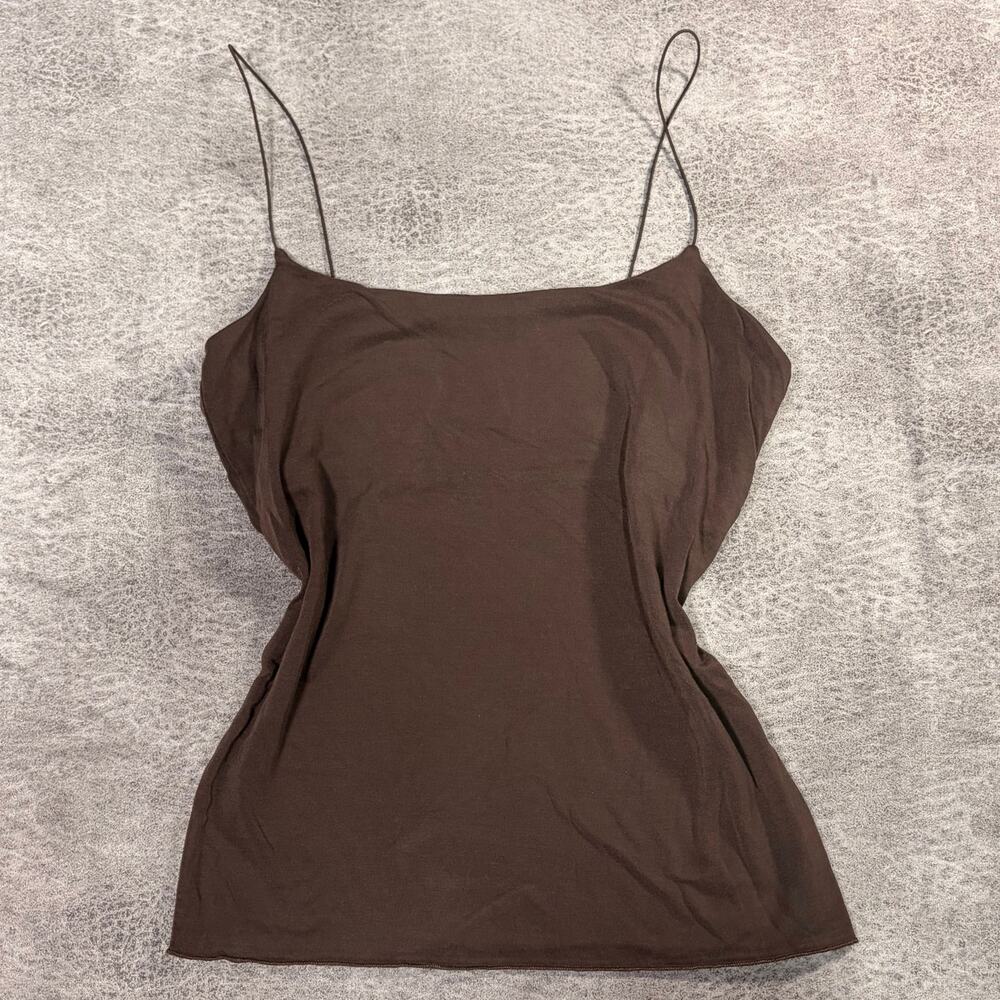 Brown Classic Slim Spaghetti Strap Cami
